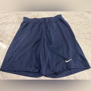 Nike Men’s Navy Dri-fit Athletic Shorts with White Swoosh